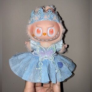 Labubu Outfit- Spring Blue Butterfly dress and crown